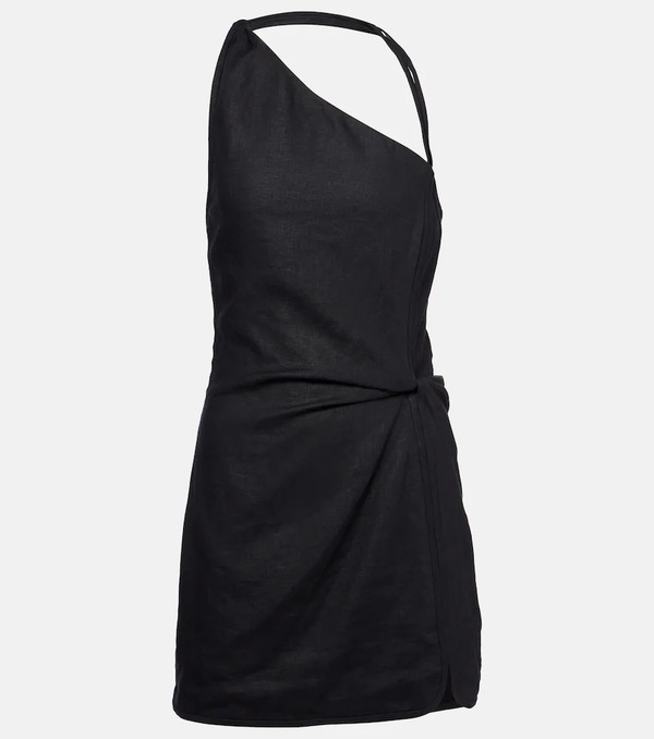  Sir Sir Affogato Asymmetric Linen Minidress 