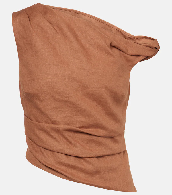  Sir Sir Asymmetric Draped Linen Top 