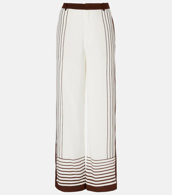  Sir Sir Destino Striped Silk Wide-leg Pants 