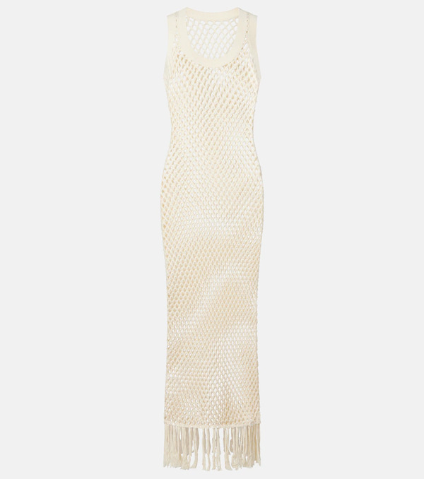  Sir Sir Ilaria Fringed Open-knit Cotton Maxi Dress 