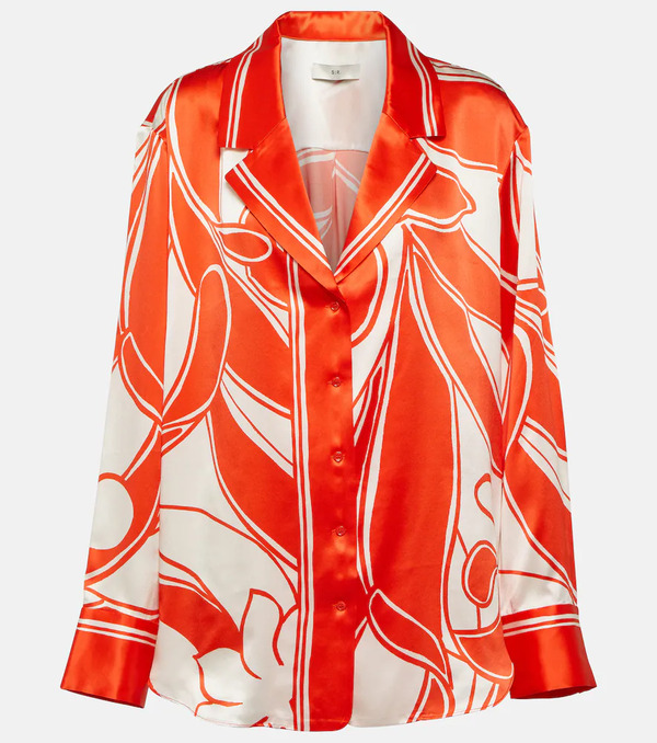  Sir Sir Ramona Printed Silk Satin Shirt 