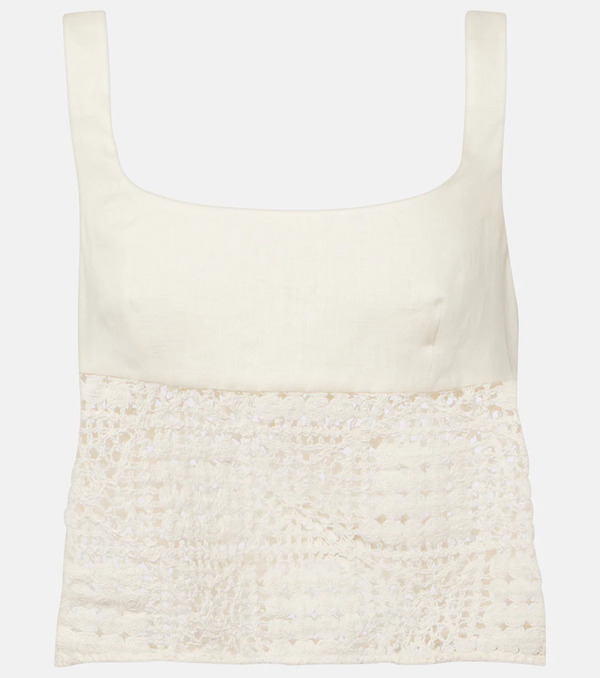  Sir Sir Rayure Linen Crop Top 