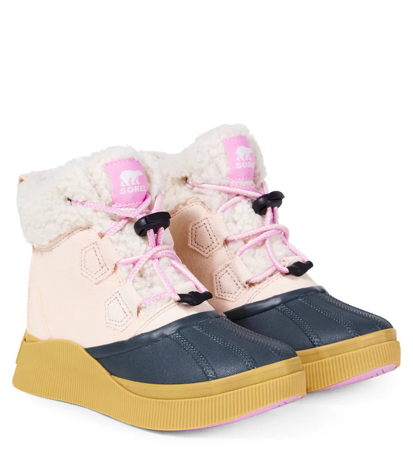  Sorel Kids Sorel Kids Out N Aboutâ¢ Shearling-trimmed Suede Boots 
