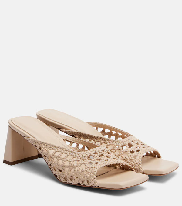  Souliers Martinez Souliers Martinez Ernestina Braided Leather Mules 