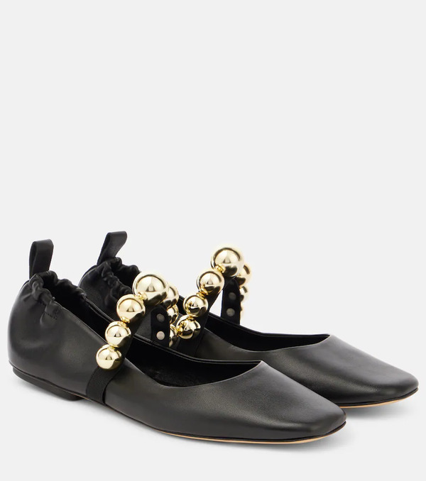  Souliers Martinez Souliers Martinez Flamenca Leather Mary Jane Flats 
