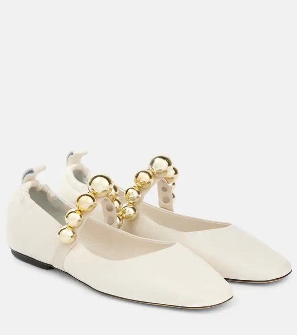  Souliers Martinez Souliers Martinez Flamenca Leather Mary Jane Flats 