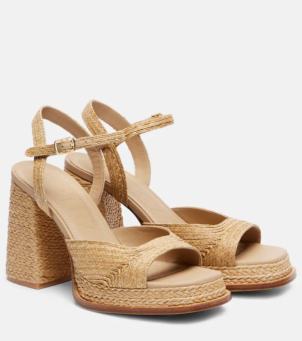  Souliers Martinez Souliers Martinez Gracia 95 Raffia Platform Sandals 