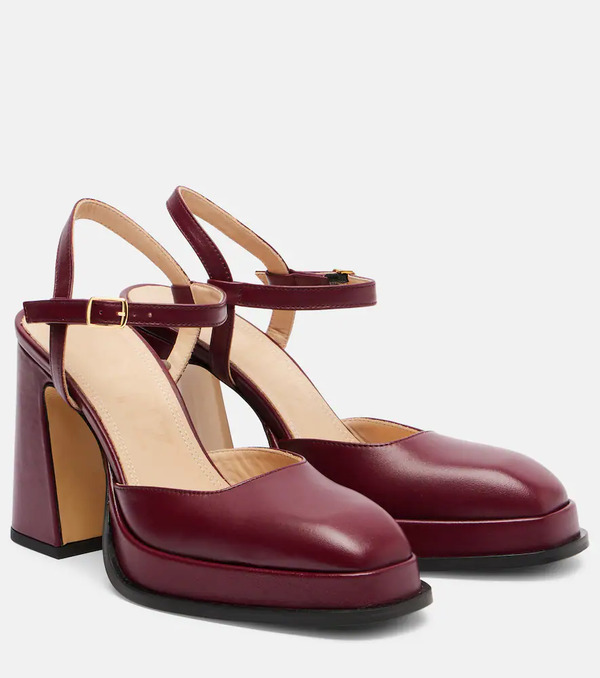  Souliers Martinez Souliers Martinez Malasana 95 Leather Slingback Pumps 