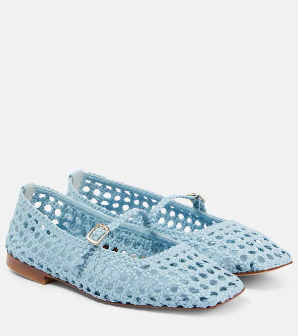  Souliers Martinez Souliers Martinez Paris Woven Leather Ballet Flats 