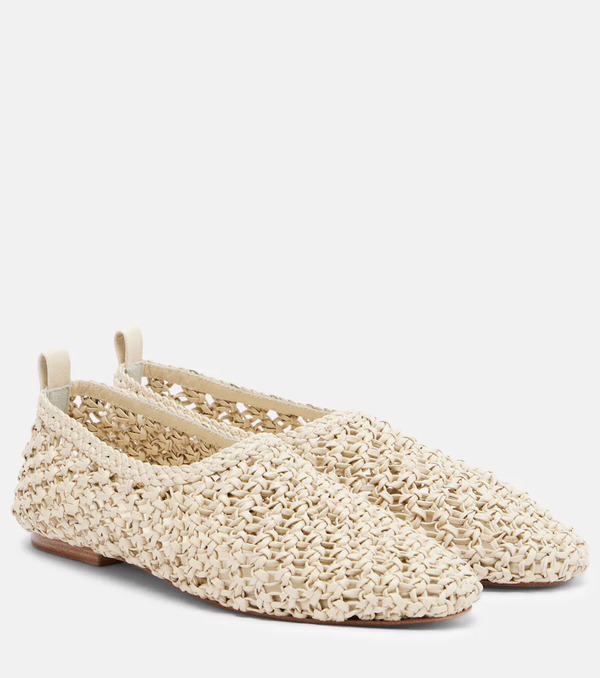  Souliers Martinez Souliers Martinez Pisa Woven Leather Ballet Flats 
