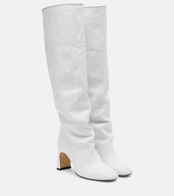  Souliers Martinez Souliers Martinez Roberta Woven Leather Knee-high Boots 
