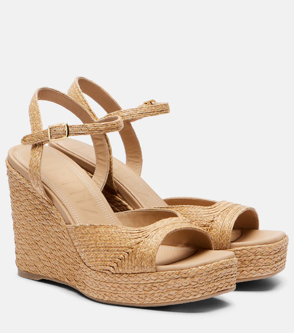  Souliers Martinez Souliers Martinez Summer Raffia Espadrille Wedges 