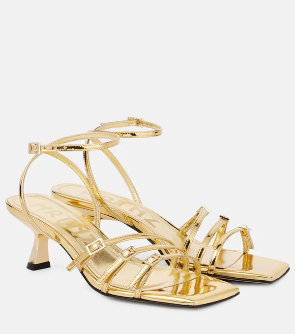  Souliers Martinez Souliers Martinez Teresa 80 Metallic Leather Sandals 