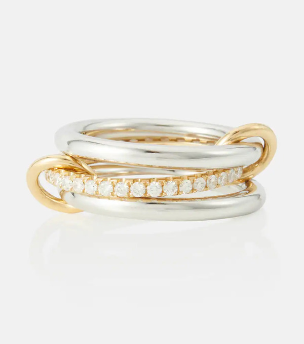  Spinelli Kilcollin Spinelli Kilcollin Libra Sterling Silver And 18kt Gold Ring With Diamonds 