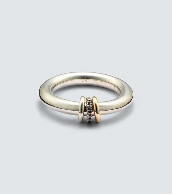  Spinelli Kilcollin Spinelli Kilcollin Sirius Max Sterling Silver And 18tk Gold Ring With Black Diamonds 