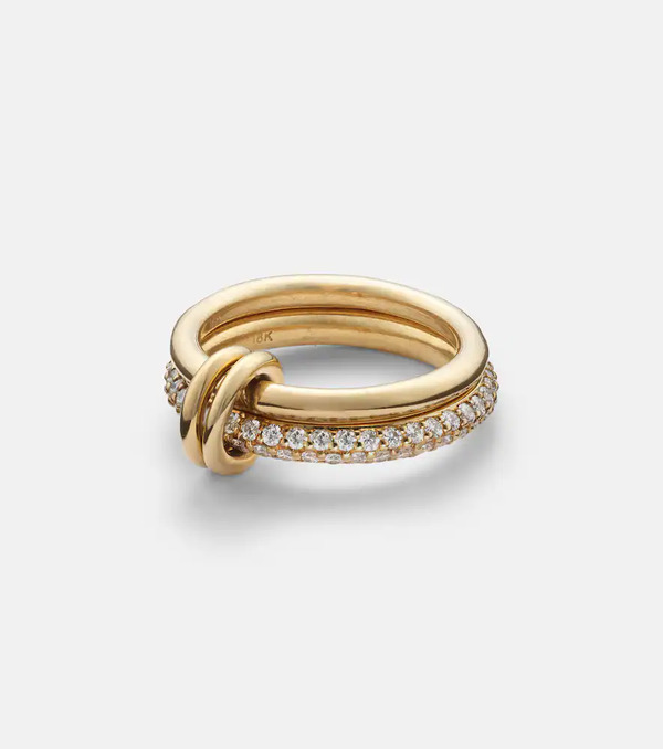  Spinelli Kilcollin Spinelli Kilcollin Virgo 18kt Gold Linked Rings With White Diamonds 