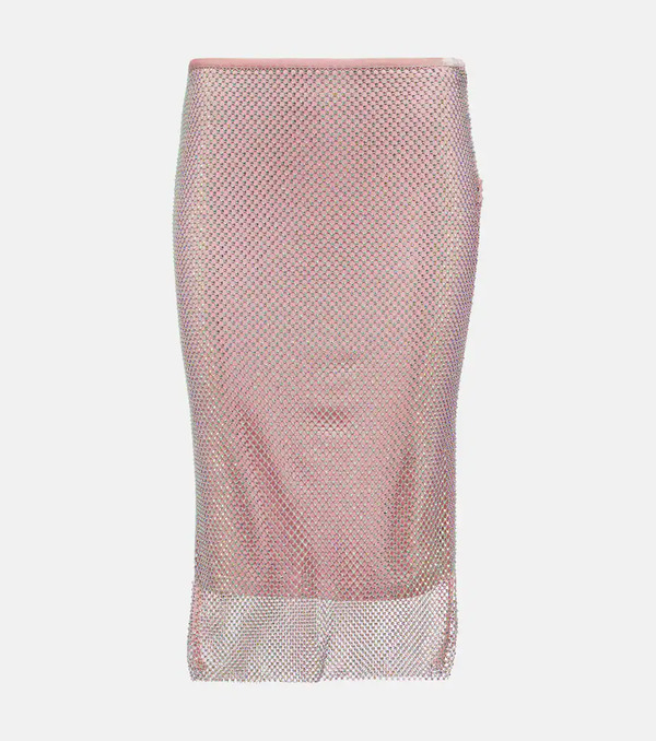  Sportmax Sportmax Fishnet Embellished Midi Skirt 