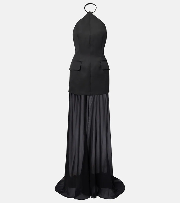  Sportmax Sportmax Pinne Silk-trimmed Maxi Dress 