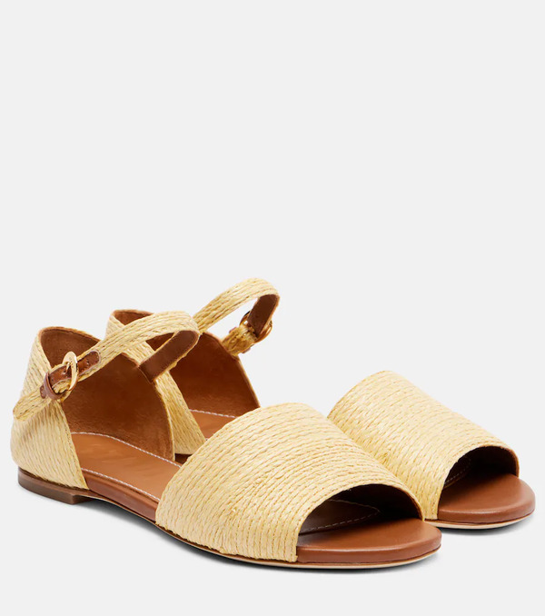  Staud Staud Catharine Raffia And Leather Sandals 