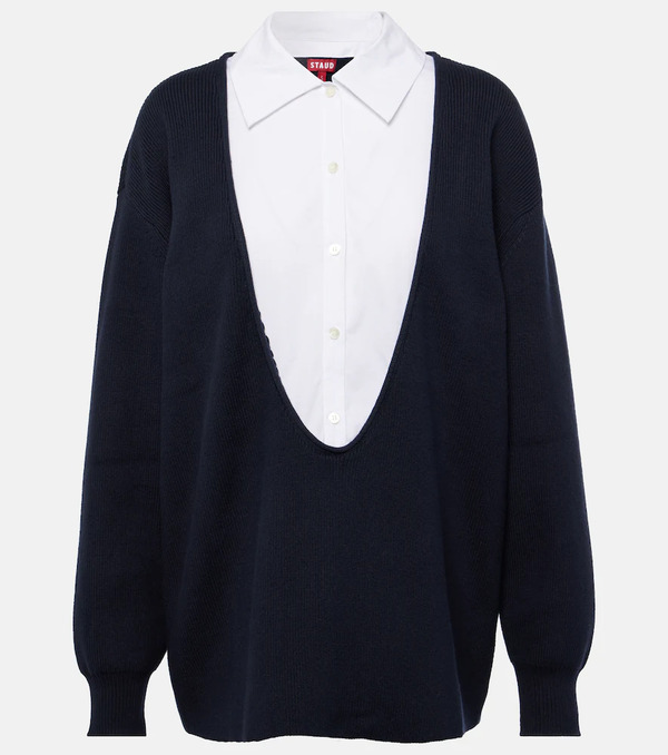  Staud Staud Coast Cotton And Cashmere Sweater 