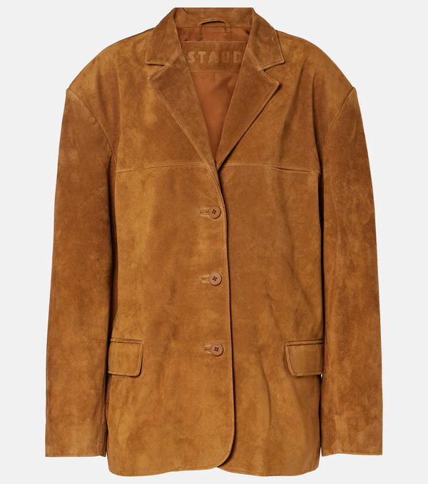  Staud Staud Corrine Single-breasted Suede Jacket 