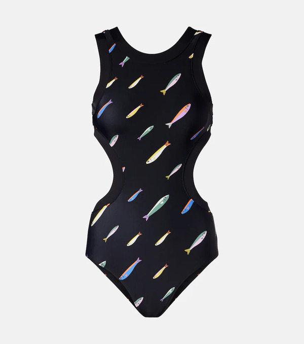  Staud Staud Dolce Cutout Printed Swimsuit 