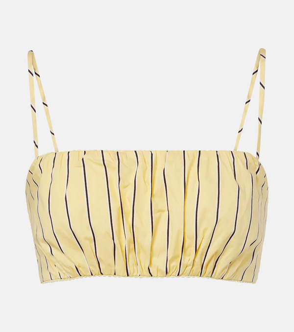  Staud Staud Fiore Striped Cotton Crop Top 
