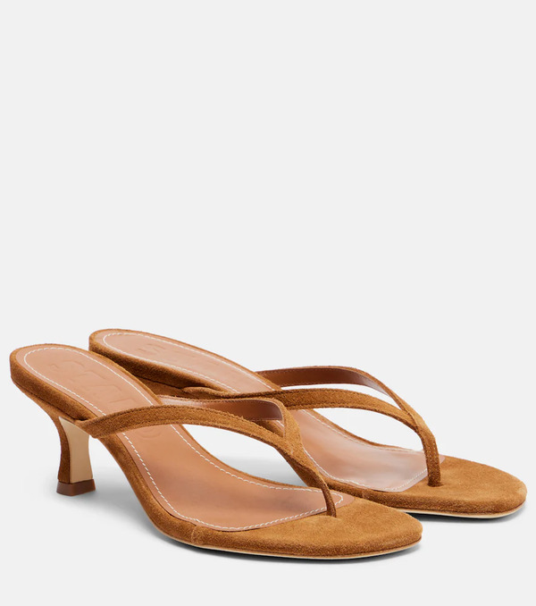  Staud Staud Freja 60 Suede Thong Sandals 