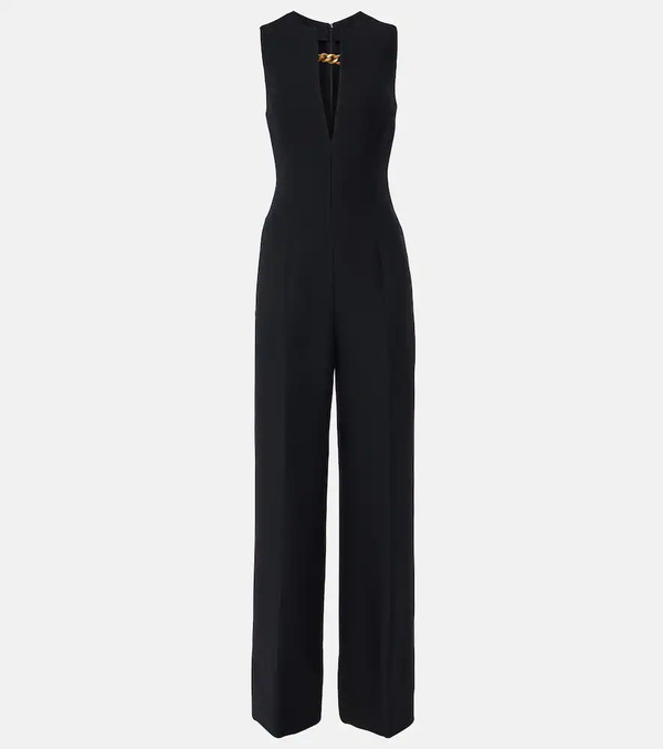  Stella Mccartney Stella Mccartney Chain-detail Wool And Silk Jumpsuit 