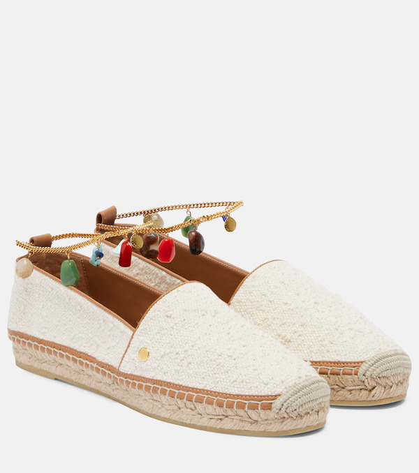  Stella Mccartney Stella Mccartney Gaia Embellished Canvas Espadrilles 
