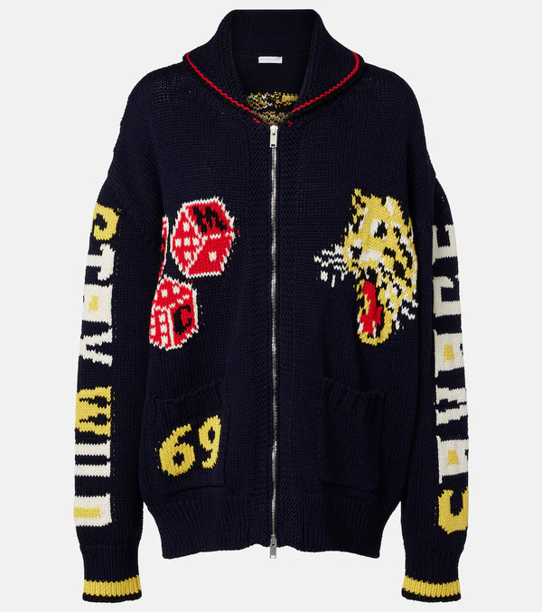  Stella Mccartney Stella Mccartney Intarsia Cotton Zip-up Cardigan 