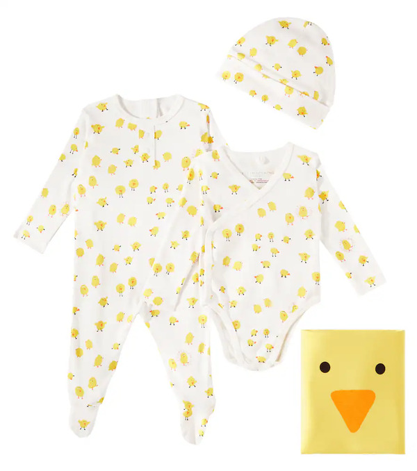  Stella Mccartney Kids Stella Mccartney Kids Baby Cotton Bodysuit, Blanket, And Hat Set 