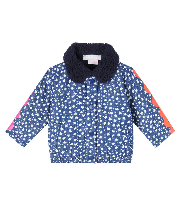  Stella Mccartney Kids Stella Mccartney Kids Baby Printed Teddy-trimmed Denim Jacket 