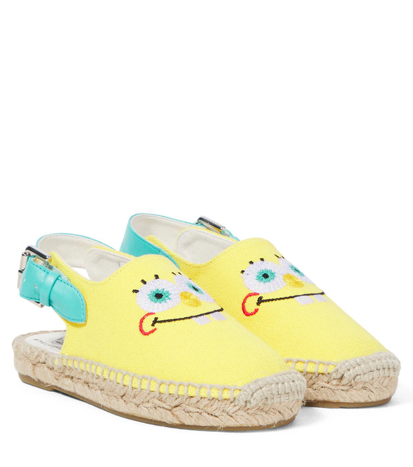  Stella Mccartney Kids Stella Mccartney Kids Embroidered Canvas Espadrilles 
