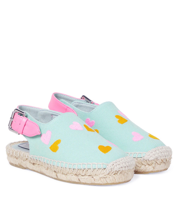  Stella Mccartney Kids Stella Mccartney Kids Embroidered Canvas Espadrilles 