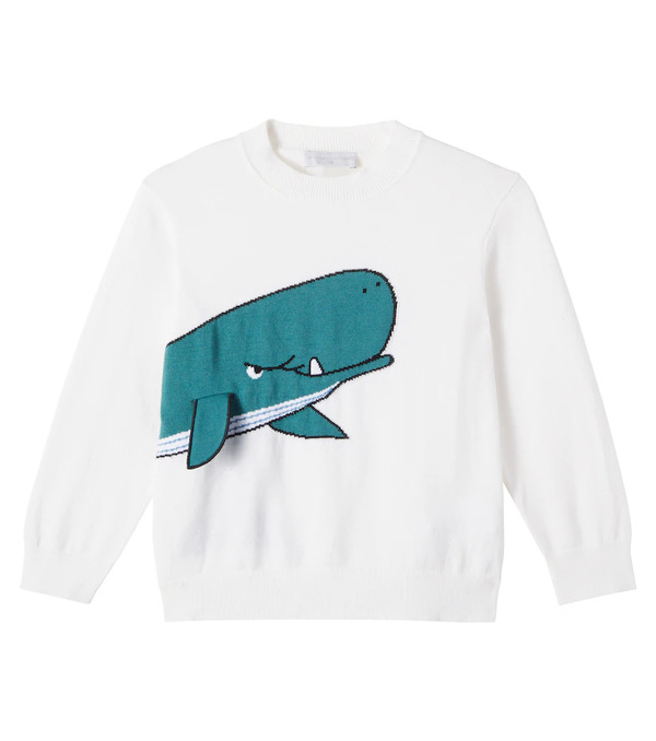  Stella Mccartney Kids Stella Mccartney Kids Intarsia Cotton Sweater 