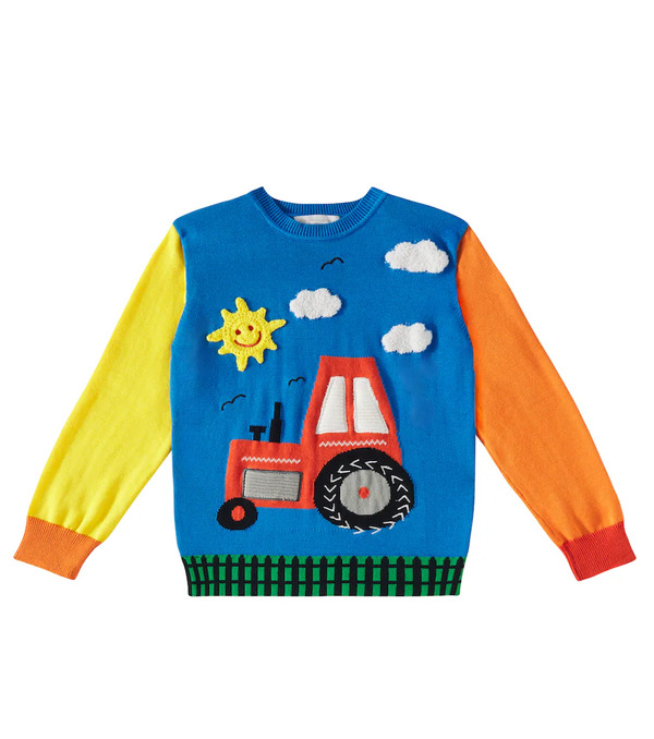  Stella Mccartney Kids Stella Mccartney Kids Jacquard Cotton And Wool Sweater 