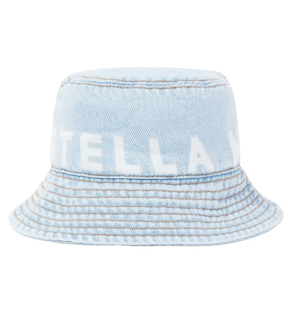  Stella Mccartney Kids Stella Mccartney Kids Logo Denim Bucket Hat 