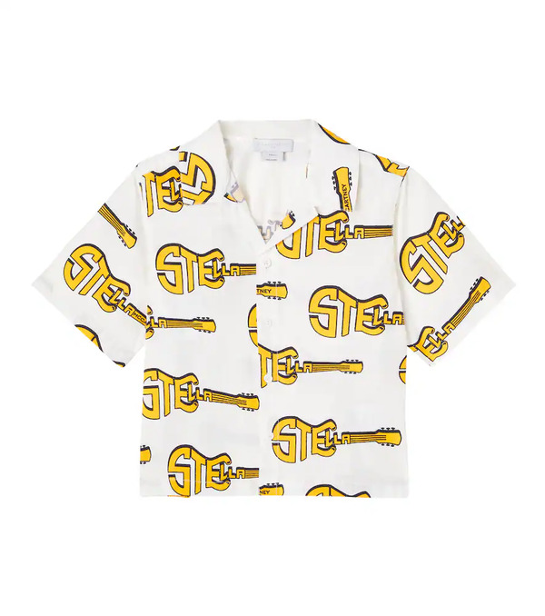  Stella Mccartney Kids Stella Mccartney Kids Logo Printed Cotton Shirt 