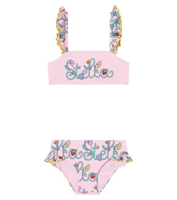  Stella Mccartney Kids Stella Mccartney Kids Logo Ruffled Bikini 