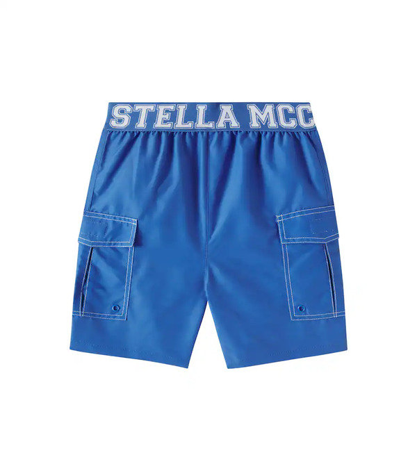  Stella Mccartney Kids Stella Mccartney Kids Logo Swim Trunks 
