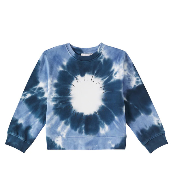  Stella Mccartney Kids Stella Mccartney Kids Logo Tie-dye Cotton Jersey Sweatshirt 