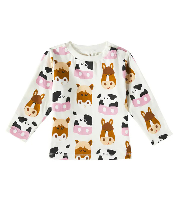  Stella Mccartney Kids Stella Mccartney Kids Printed Cotton Jersey Top 