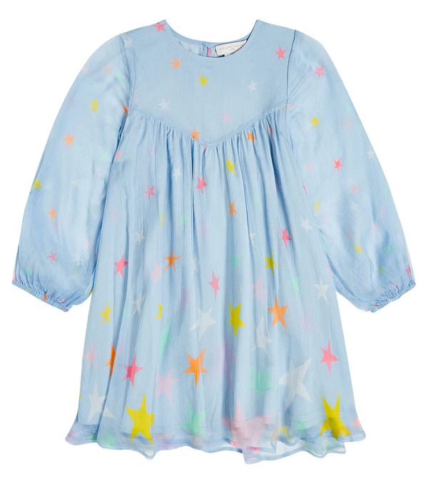  Stella Mccartney Kids Stella Mccartney Kids Printed Silk Chiffon Dress 