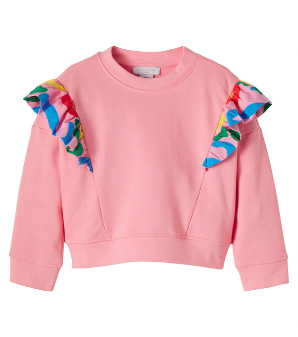  Stella Mccartney Kids Stella Mccartney Kids Ruffled Cotton Jersey Sweatshirt 