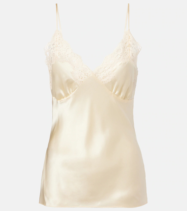  Stella Mccartney Stella Mccartney Lace-trimmed Silk Satin Camisole 