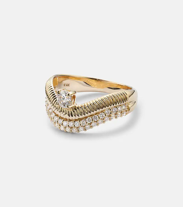  Stone And Strand Stone And Strand Anjelica 14kt Gold Ring With Diamonds 
