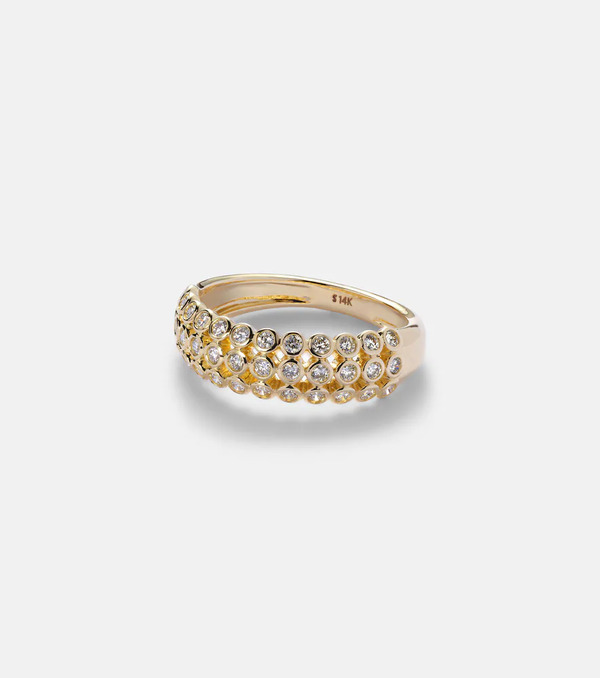  Stone And Strand Stone And Strand Bold Lattice 14kt Gold Ring With Diamonds 