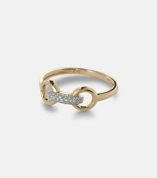  Stone And Strand Stone And Strand Bridle 14kt Gold Ring With Diamonds 