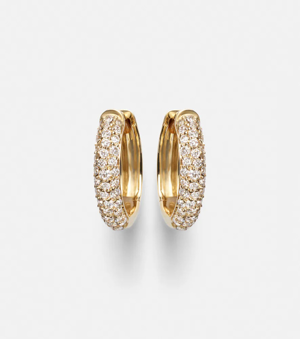  Stone And Strand Stone And Strand Essential 14kt Gold Hoop Earrings With Diamonds 